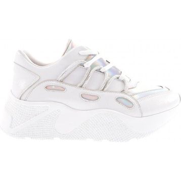 DGN 916-23Y Kalın Taban Tsilver İp Taşlı Sneakers Beyaz Kadın Spor Ayakkabı