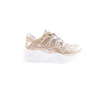 DGN 916-23Y Kalın Taban Tsilver İp Taşlı Sneakers Siyah Kadın Spor Ayakkabı