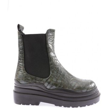 DGN BTG200-22K Yeşil Kadın Kalın Taban Sterch Deatyli Bot