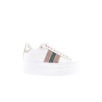 DGN ES865-23Y Beyaz Kalın Silver Taşlı Kadın Sneakers Ayakkabı