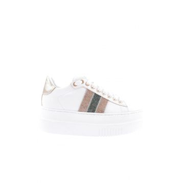 DGN ES865-23Y Beyaz Kalın Silver Taşlı Kadın Sneakers Ayakkabı