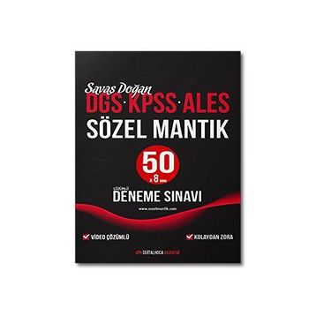DGS KPSS ALES Sözel Mantık Video Çözümlü 50 Deneme Sınavı - Dijital Hoca Akademi