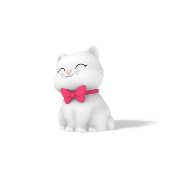 Dhink Kedi Tosh Silikon 14x10x9 cm Beyaz Gece Lambası