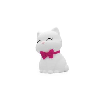 Dhink Kedi Tosh Silikon 14x10x9 cm Beyaz Gece Lambası