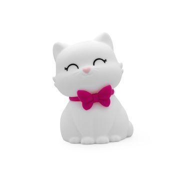 Dhink Kedi Tosh Silikon 14x10x9 cm Beyaz Gece Lambası