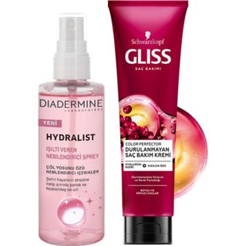 Diadermine Hydralist 100 ml Nemlendirici Sprey + Gliss Durulanmayan 150 ml Saç Kremi