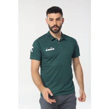 Diadora 1TSR06 Nacce Koyu Yeşil Polo Yakalı Erkek T-Shirt