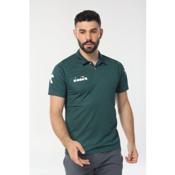 Diadora 1TSR06 Nacce Koyu Yeşil Polo Yakalı Erkek T-Shirt