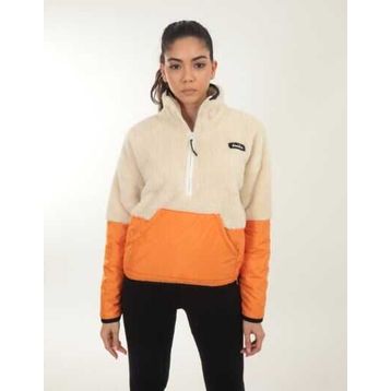 Diadora Colorblock W 1/2 Zip Sherpa Jacket Krem Renk Kadın Yarım Fermuarlı Üst