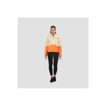 Diadora Colorblock W 1/2 Zip Sherpa Jacket Krem Renk Kadın Yarım Fermuarlı Üst