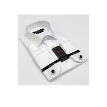 Dicotto Beyaz 8 Drop Micro Kumaş Kol Düğmeli Slim Fit Erkek Gömlek