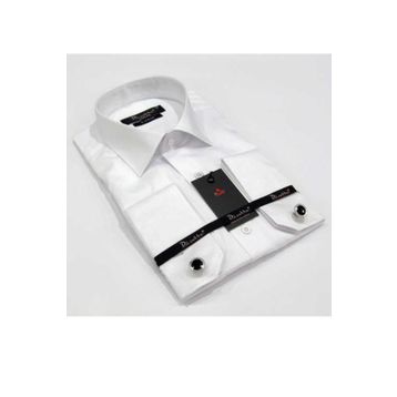 Dicotto Beyaz 8 Drop Micro Kumaş Kol Düğmeli Slim Fit Erkek Gömlek