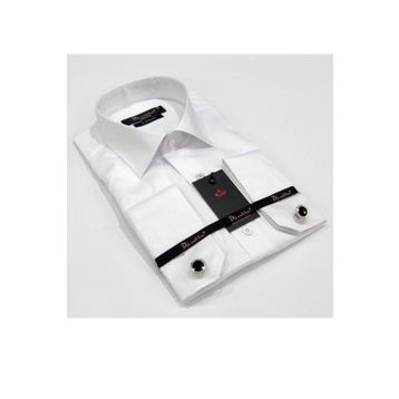 Dicotto Beyaz 8 Drop Micro Kumaş Kol Düğmeli Slim Fit Erkek Gömlek