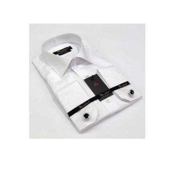 Dicotto Beyaz 8 Drop Micro Kumaş Kol Düğmeli Slim Fit Erkek Gömlek