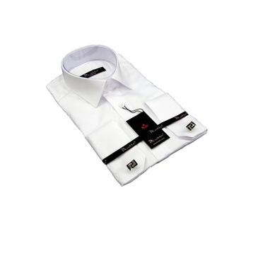 Dicotto Beyaz Micro Kumaş Kol Düğmeli Slim Fit Düz Renk Erkek Gömlek