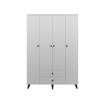 Dienni Simple Raflı 2 Çekmeceli 120x44x176 Beyaz Gardırop