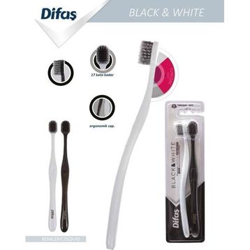 Difaş Black and White Yumuşak 2 Adet Diş Fırçası