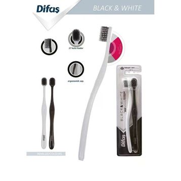 Difaş Black and White Yumuşak 2 Adet Diş Fırçası