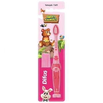Difaş Sweet Animals Yumuşak Pembe Diş Fırçası