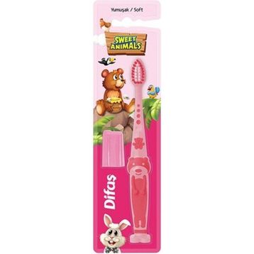 Difaş Sweet Animals Yumuşak Pembe Diş Fırçası