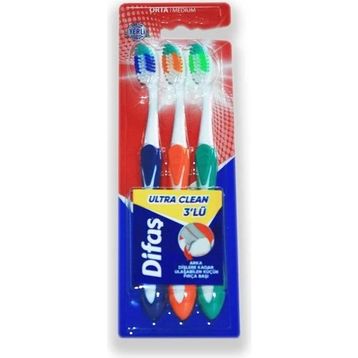 Difaş Ultra Clean Orta 3'lü 3 Adet Diş Fırçası