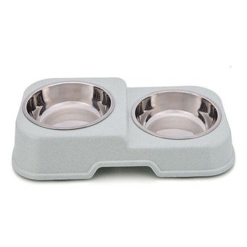Diğer Çelik Kaseli Yeşil Kedi Köpek Mama ve Su Kabı