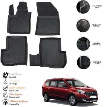 Diğer Dacia Lodgy 2016 3D Havuzlu Paspas
