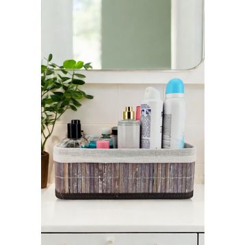 Digithome CL-6006-2 C1-1-121 Bambu Orta Boy Gri 29x19x10 cm Çok Amaçlı Saklama Kutusu Düzenleyici