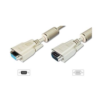 Digitus AK-310200-018-E 1.8 m VGA to VGA Erkek-Dişi AWG28/30 3CF7C Bej Görüntü Kablosu