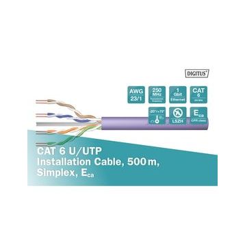 Digitus DK-1613-VH-5 CAT6 UTP 23AWG 500 m 0.50 mm Mor Makara Saf Bakır Kablo