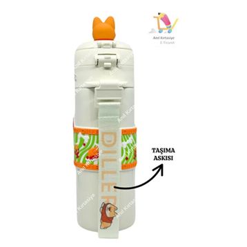 Diller 520 ml Sevimli Köpek Çift Kapaklı Çelik Termos