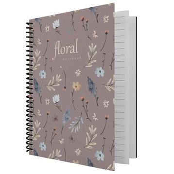 Dilman 6406 Floral Serisi 16x22 cm 80 Yaprak Çizgili Defter
