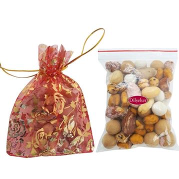 Dilşeker Lüks Hazır Keseli Paketlenmiş Düğün, Nişan ve Kına Kuruyemiş Çerezi 75 Adet x 50 gr