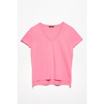 Dilvin 101A03470 Ekru V Yaka Basic Kadın T-shirt
