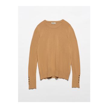 Dilvin 1267 Camel Bisiklet Yaka Kol Ortası Droplu Kazak