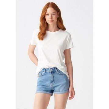 Dilvin 3470 Ekru Basic T-shirt