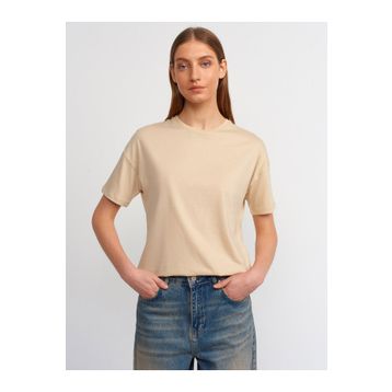 Dilvin 3683 Bej Basic T-shirt