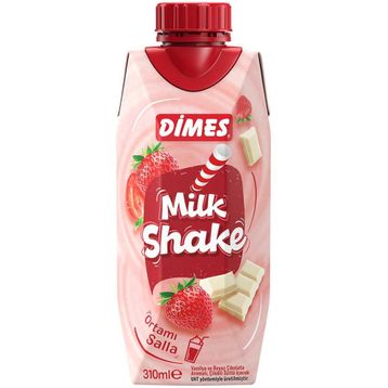 Dimes 310 ml Beyaz Çikolata Aromalı Çilekli Milkshake (24 adet)