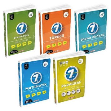 Dinamo Yayınları - 2023 7.Sınıf Matematik+Türkçe+Sosyal Bilgiler+Din Kültürü+Paragraf Soru Bankası 5'li Set