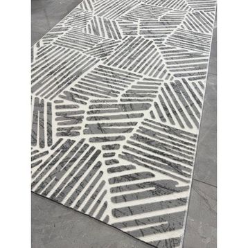 Dinarsu Elit Rota Gri Kaymaz Taban Makinede Yıkanabilir 200x520 cm Yolluk