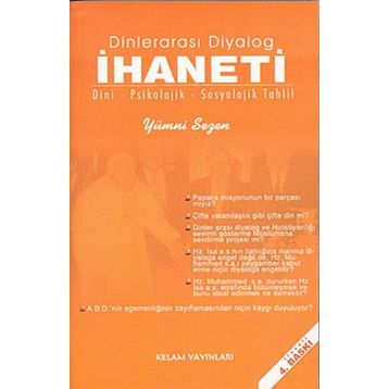 DINLERARASI DIYALOG İHANETI DINI -PSIKOLOJIK - SOSYOLOJIK TAHLIL - GENEL