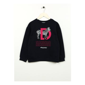 Discovery Expedition D3WG-SWT23 Baskılı Kız Çocuk Lacivert Sweatshirt