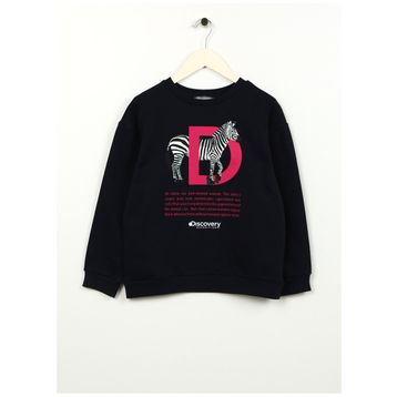 Discovery Expedition D3WG-SWT23 Baskılı Kız Çocuk Lacivert Sweatshirt