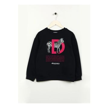 Discovery Expedition D3WG-SWT23 Baskılı Kız Çocuk Lacivert Sweatshirt