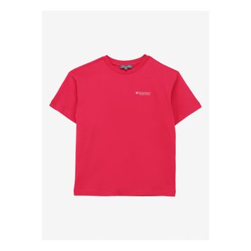Discovery Expedition D4SG-TST3107 Fuşya Kız Çocuk Bisiklet Yaka Oversize Baskılı T-Shirt