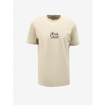 Discovery Expedition D4SM-TST3258 Bej Bisiklet Yaka Relaxed Baskılı Erkek T-shirt