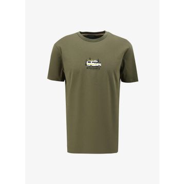 Discovery Expedition D4SM-TST3258 Haki Bisiklet Yaka Relaxed Baskılı Erkek T-Shirt