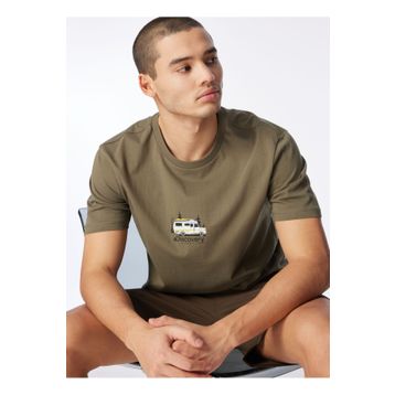 Discovery Expedition D4SM-TST3258 Haki Bisiklet Yaka Relaxed Baskılı Erkek T-Shirt