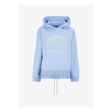 Discovery Expedition D4WL-SWT3050 Mavi Kadın Kapüşon Relaxed Baskılı Sweatshirt