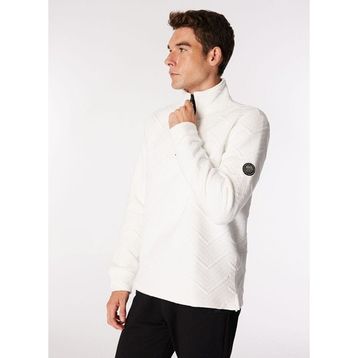 Discovery Expedition D4WM-SWT3208 Kırık Beyaz Erkek Dik Relaxed Kapitone Sweatshirt